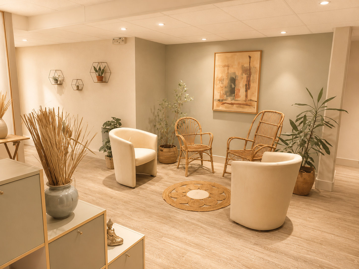 Salle d’attente du cabinet d’hypnose à Maisons-Laffitte